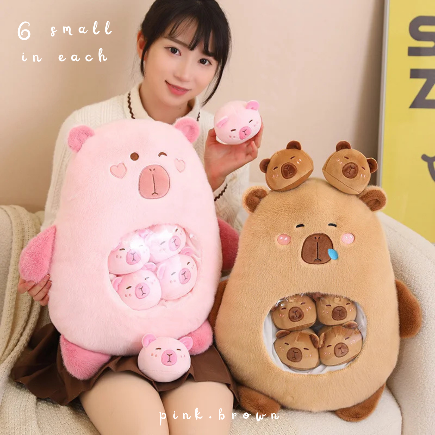 6 balls capybara plushie