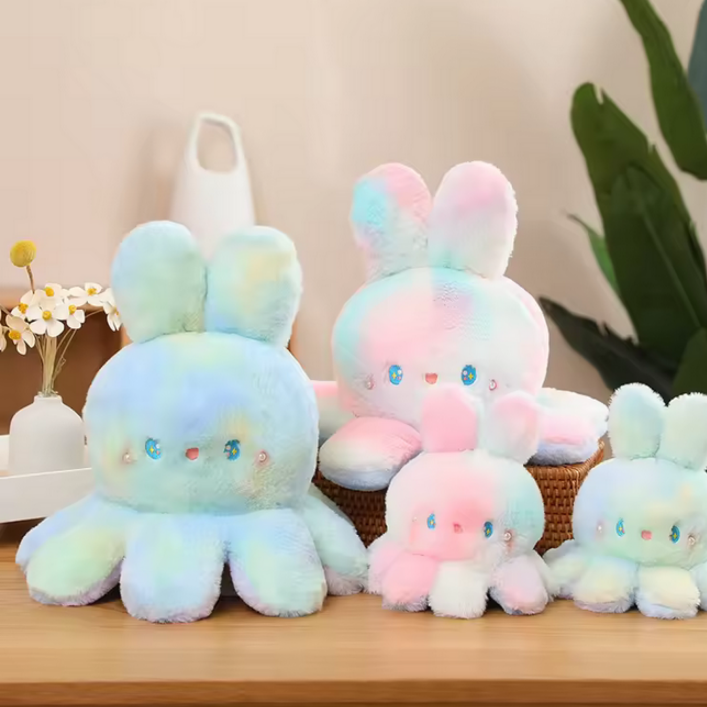 octopus plush reversible - 3 Sizes