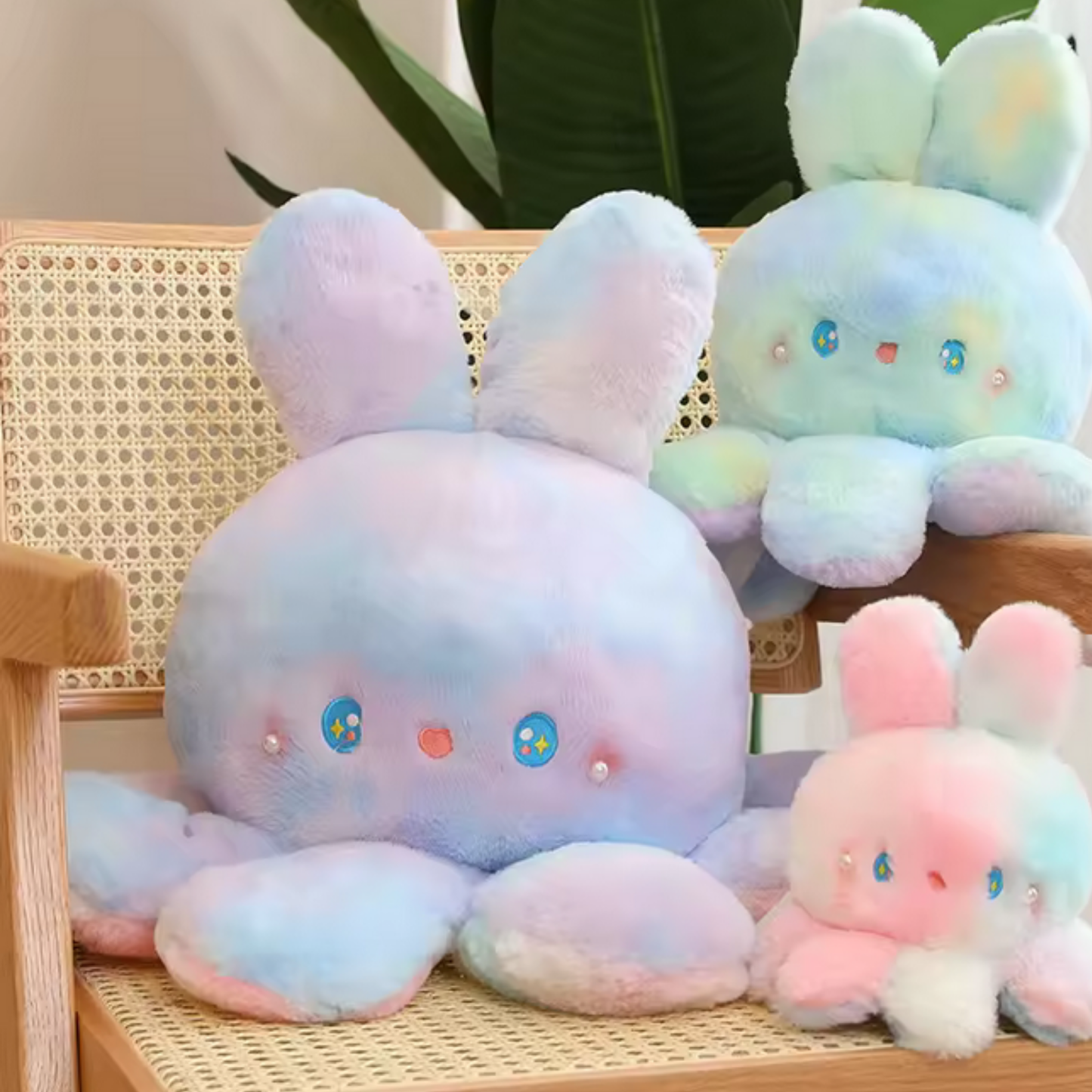 octopus plush reversible - 3 Sizes