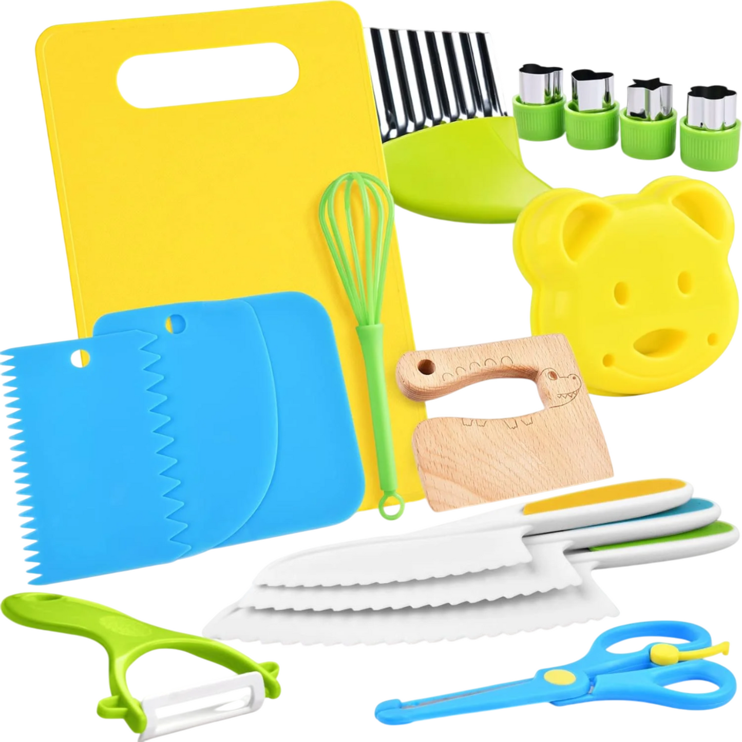 Montessori Kitchen Tools for Toddlers | 17 Pieces Kids Safe Knives for Real Cooking