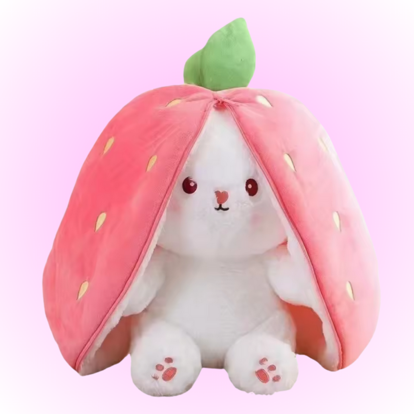 Reversible strawberry and carrot plushies
