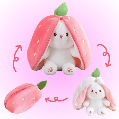 Reversible strawberry and carrot plushies