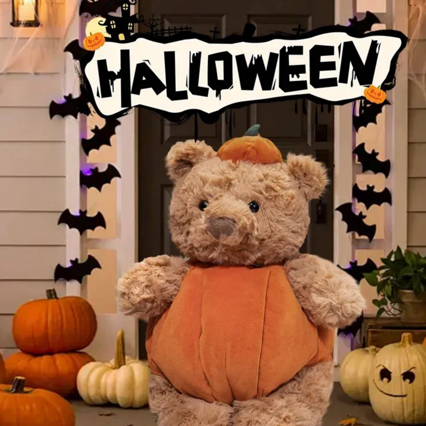Halloween Bear Pumpkin plush