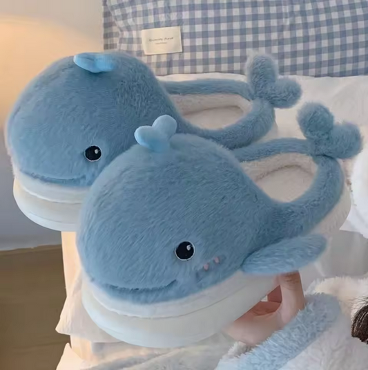 Cute Dolphin Slippers for Women & Men – Plush Animal House Shoes, Funny Bedroom Slippers, Soft Fuzzy Indoor Slippers
